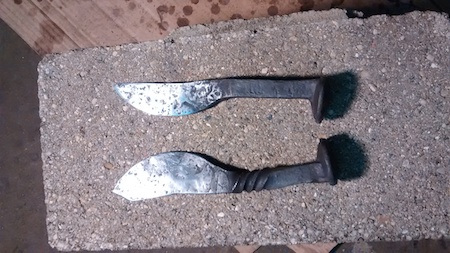 Finished Railroad Spike Knives