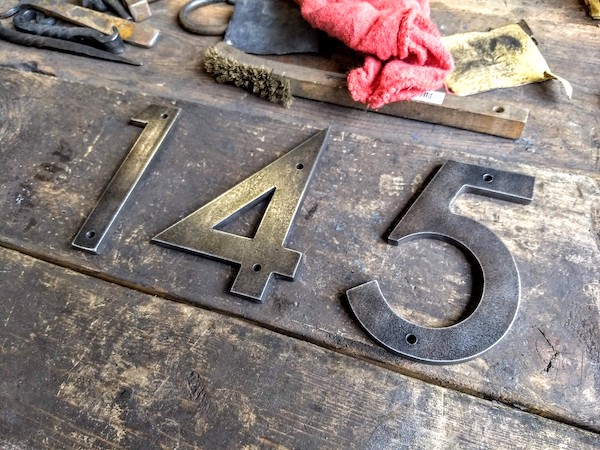 Modern Metal House Numbers in Stainless Steel - Brown County Forge