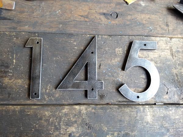 Modern Metal House Numbers in Stainless Steel - Brown County Forge