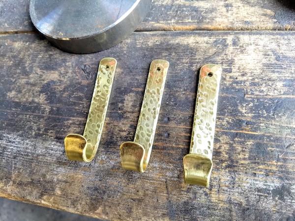 Pair of Wide Bend Brass Wall Hooks | Oar Hooks | Sailing Decor | Brass Hook  Set | Brass Hardware | Wall Hooks