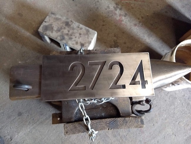 Stainless Steel Address Plate - Brown County Forge