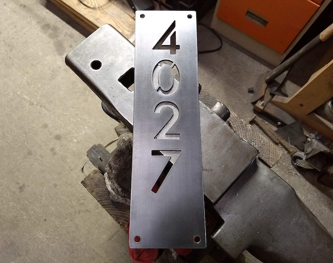 Vertical House Numbers with Mounting Holes - Brown County Forge -