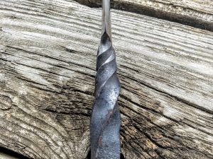 Railroad Spike Knife Close Up - Brown County Forge