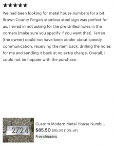 Metal House Numbers Review California - Brown County Forge