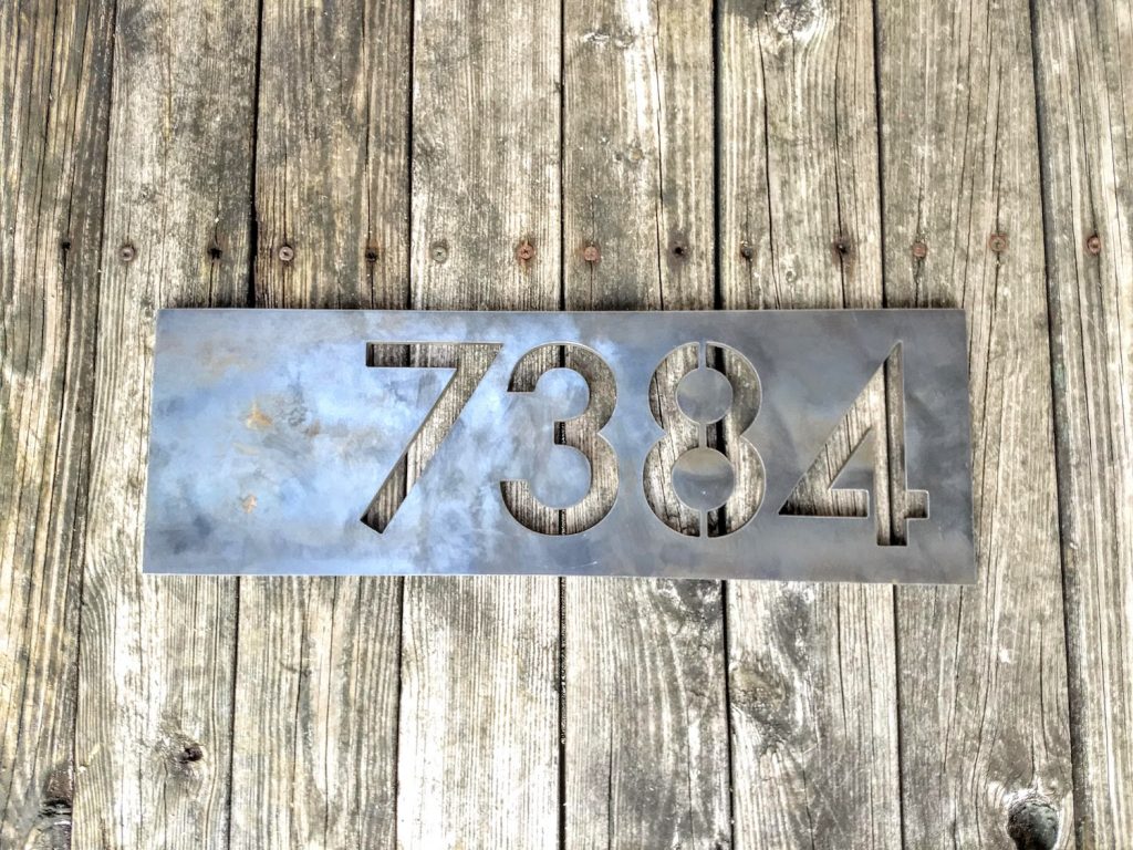 Custom Modern Metal Address Plates - Brown County Forge