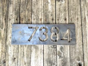 Custom Modern Metal Address Plates - Brown County Forge