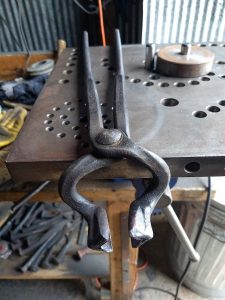 Railroad Spike Tongs for Forging