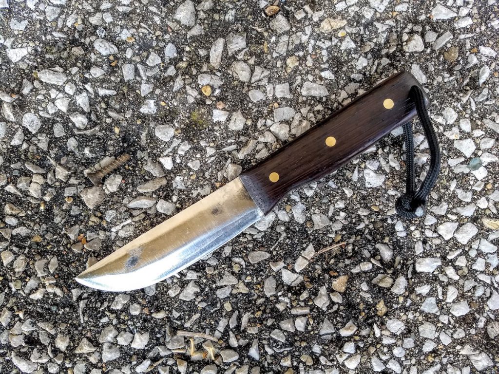 Dark Wood Handle Knife