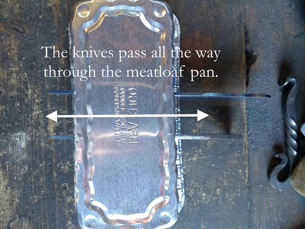 Oven Tempering a Knife Using a Meatloaf Pan