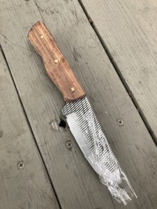 Set the Pins in the Knife Handle with Epoxy